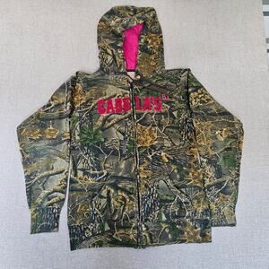 Cabela's Seclusion 3D Hoodie Womens S Pink Embroidered Logo Zip